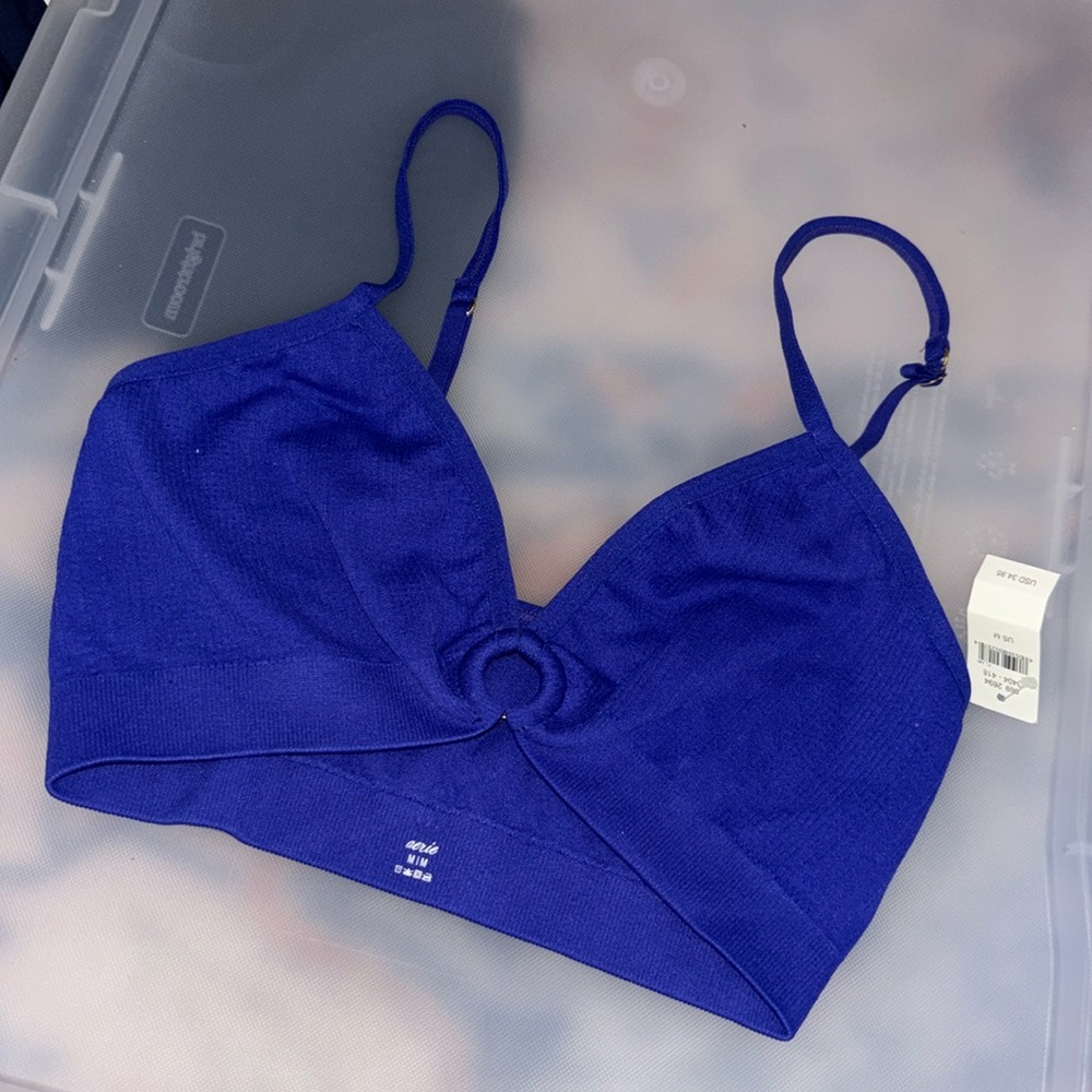 aerie ring ribbed plunge bralette